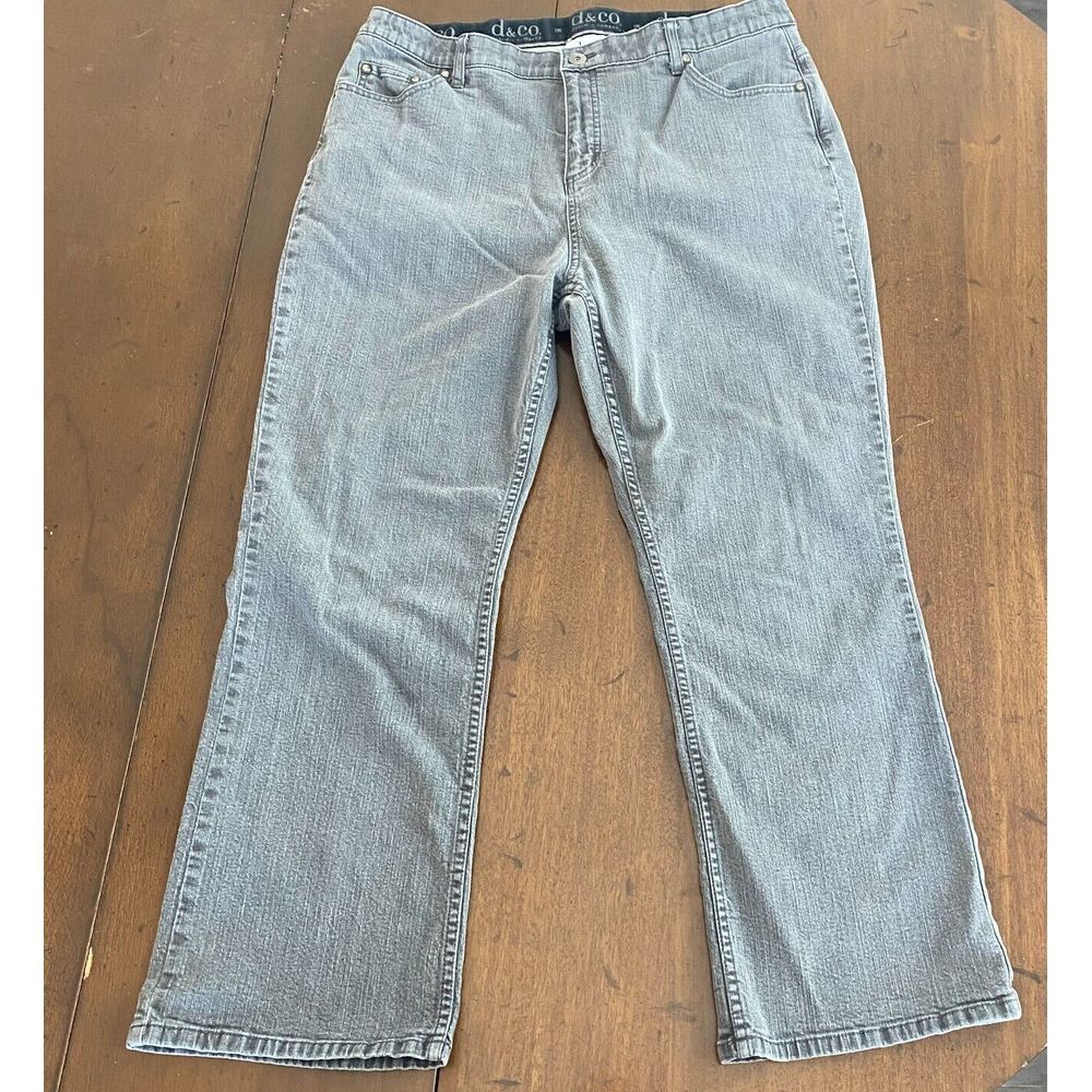 D&Co Denim + Company Jeans Women's 20WP Gray Denim 5-Pockets High Rise Straight